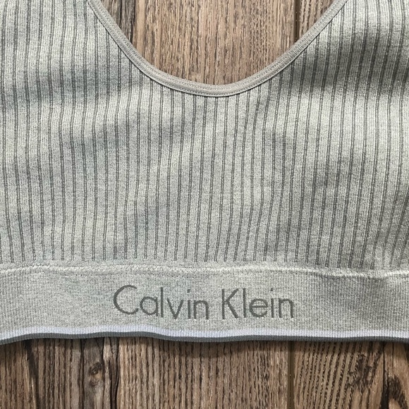 Calvin Klein Light Gray Ribbed Bralette - approx. size small - Picture 2 of 5